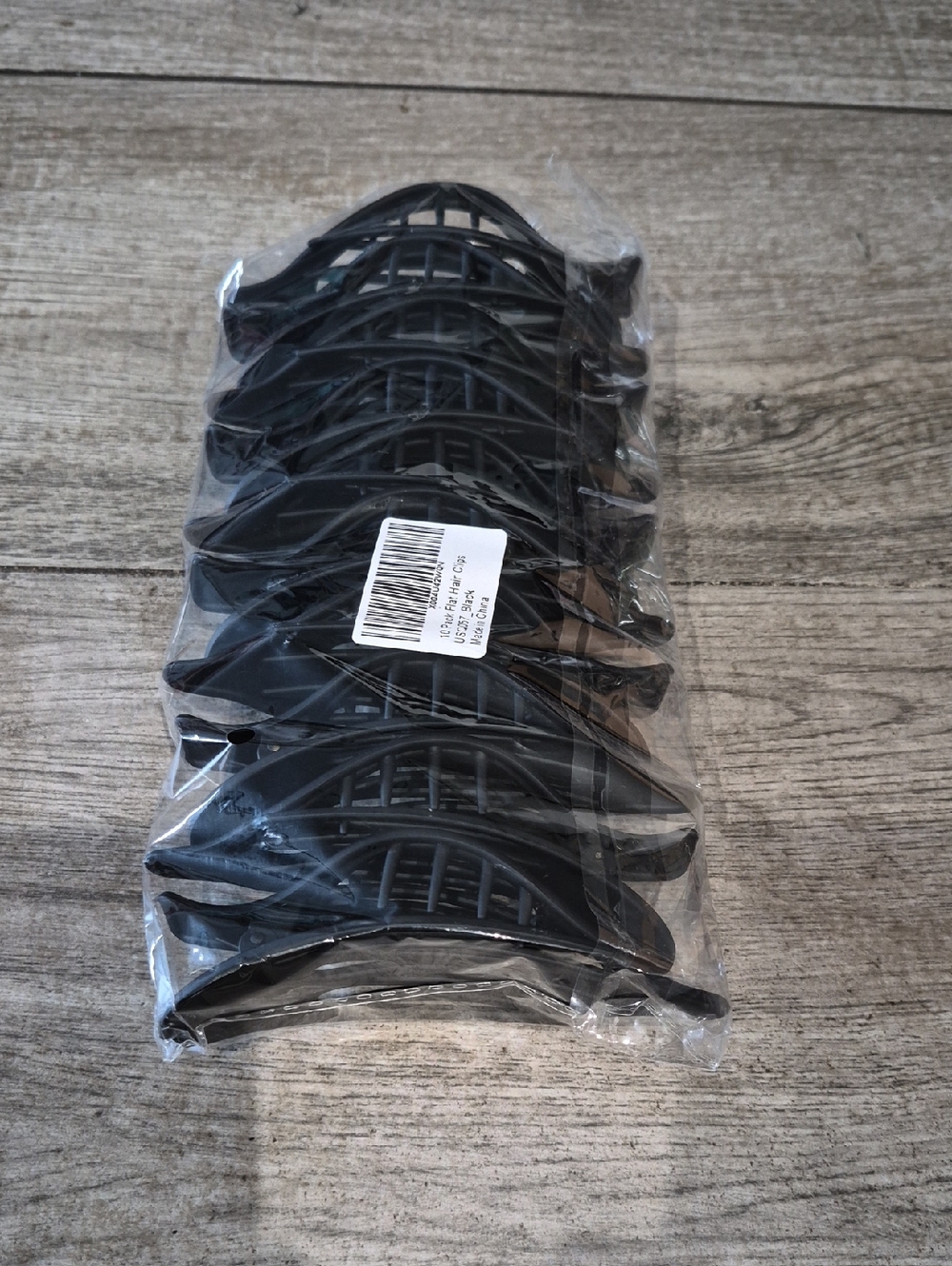 Black Plastic Hair Claw Clips - Pack
